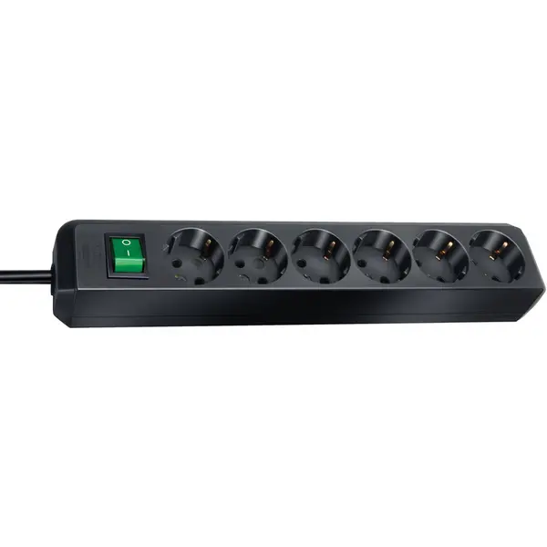 Brennenstuhl Prelungitor Brennenstuhl Eco-Line 6 prize, 3m H05VV-F 3G1,5 Negru