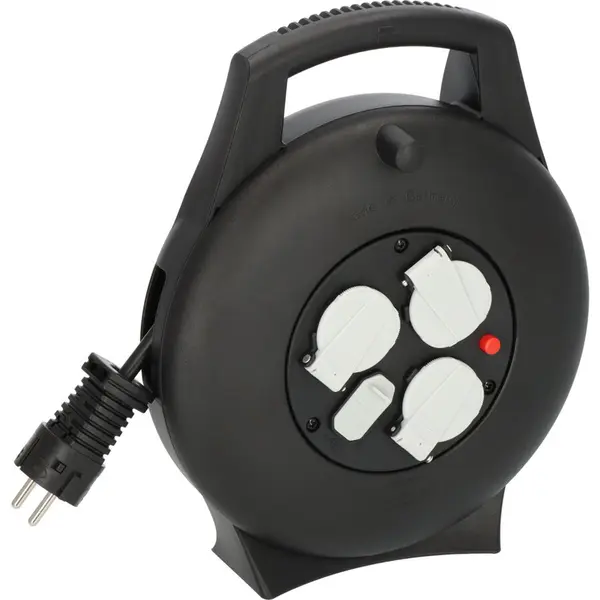Brennenstuhl Prelungitor cu tambur Brennenstuhl Vario Line, 3 prize, 2 USB, 10 m, H05VV-F 3G1,5