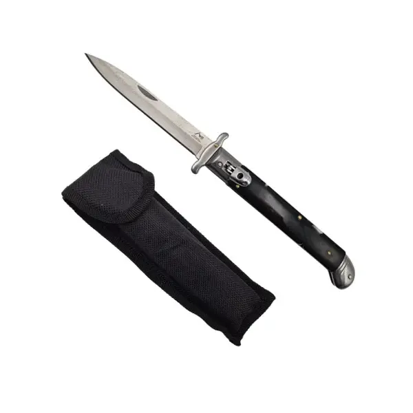 Briceag automat stiletto, Italian Marble, 27 cm, negru