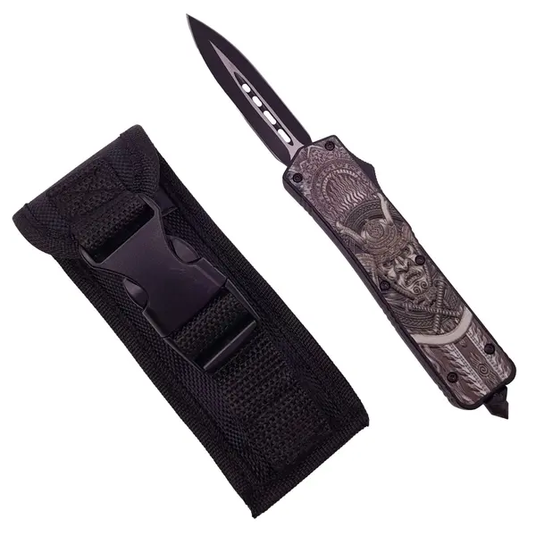 Briceag de vanatoare automat DEPOX , Chinese Hannya, 22 cm, negru, husa inclusa