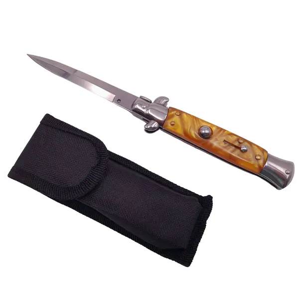 Briceag de vanatoare DEPOX , Italian Wave, otel inoxidabil, 22.5 cm, argintiu, husa inclusa