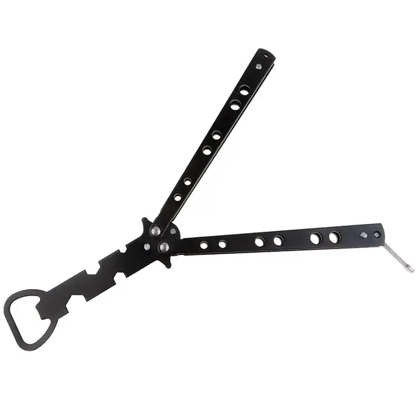 Briceag fluture de antrenament DEPOX, model deschizator capace, At Your Service, negru, 20.5 cm