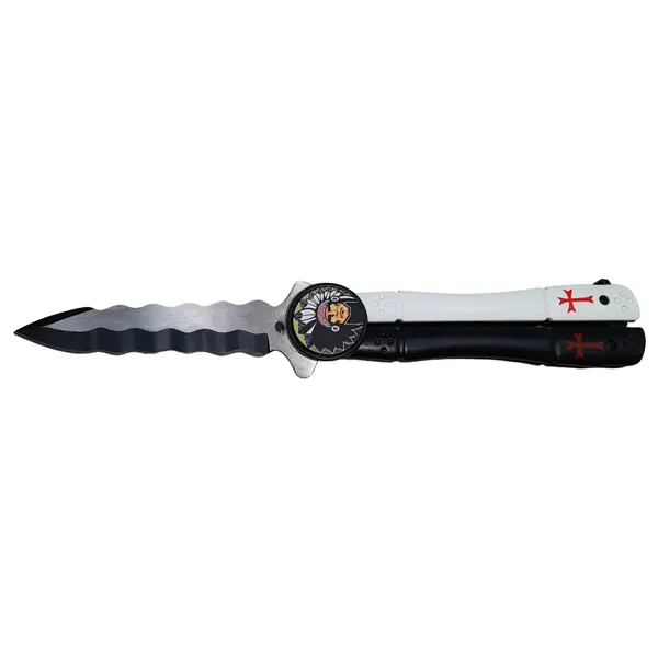 Briceag fluture de vanatoare DEPOX , Indian Chief, otel inoxidabil, 22.5 cm, multicolor