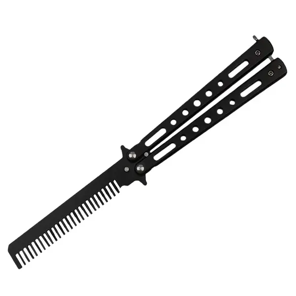 Briceag fluture DEPOX, tip pieptan, Comb Style, 22 cm, negru