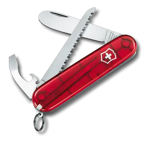 Briceag multifunctional Victorinox MY FIRST VICTORINOX, 9 functii (Rosu/Transparent)