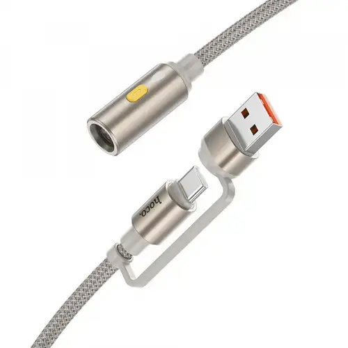 Bricheta Electrica HOCO UA38B, USB-C / USB-A, 0.3m (Auriu)
