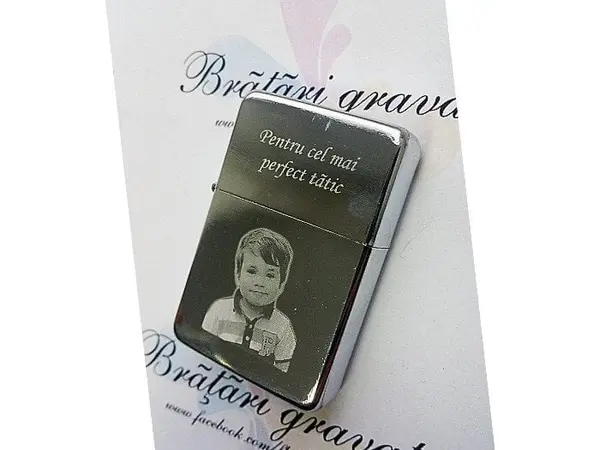 Bricheta Gravata cu poza - Tip Zippo