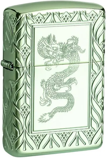 Brichetă Zippo Armor - High Polish Green Elegant Dragon