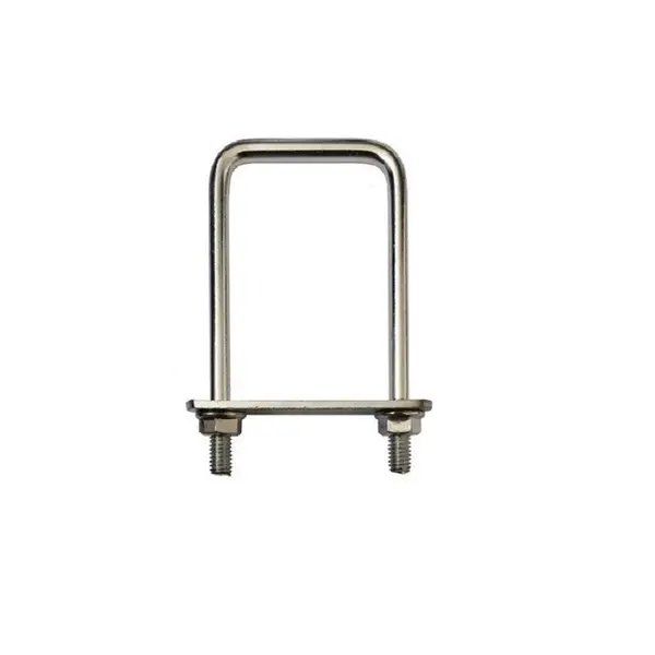 Brida Gard Otel, 40 x 60 mm, Tip U, pentru Fixare Panouri Gard, Stalp Rectangular, Zincat