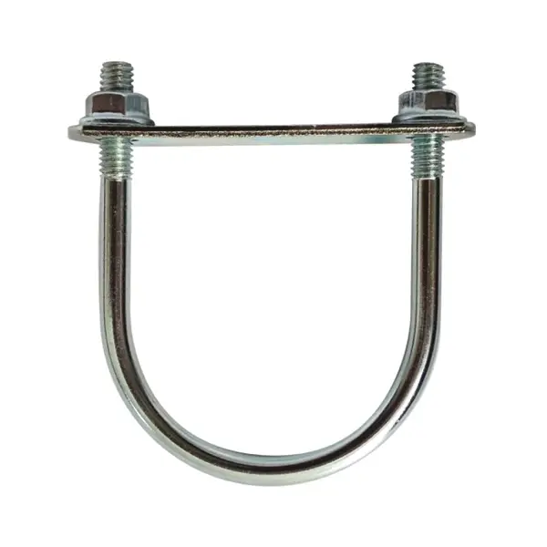 Brida Otel Rotund 60 mm Tip U pentru Fixarea Panourilor de Gard pe Stalpi Rotunzi, Vopsit Zincat