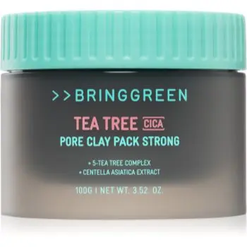 BRINGGREEN Tea Tree Cica Pore Clay Pack Strong masca sub forma de crema pentru tenul gras, predispus la acnee