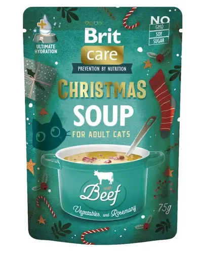 BRIT Care Cat Christmas Soup Beef 6x75 g supă pentru pisici cu vită și legume