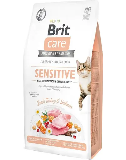 BRIT Care Cat Grain-Free Sensitive hrana uscata pisici adulte cu tract digestiv sensibil, cu curcan 400 g