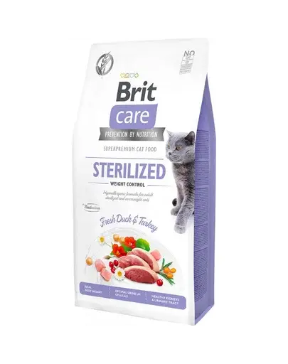 BRIT Care Cat Grain-Free Sterlized Weight Control hrana uscat pisici sterilizate,supraponderale, rata si curcan 2 kg