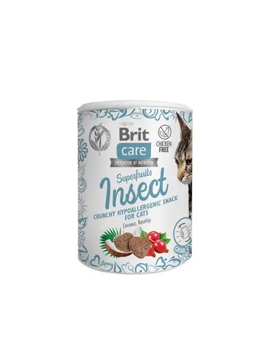 BRIT Care Cat Snack Superfruits recompense pentru pisici, cu insecte 100 g