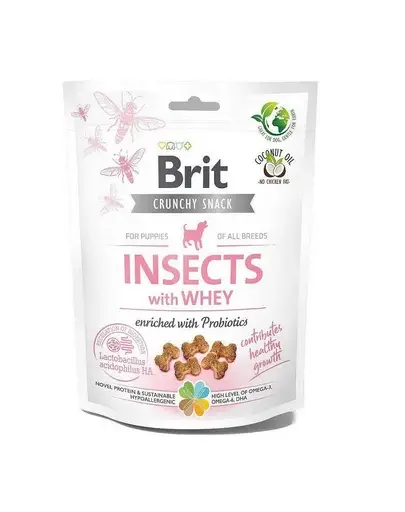 BRIT Care Dog Crunchy Cracker Puppy Insect 200 g recompense pentru caini juniori, cu insecte