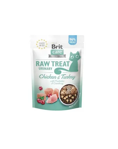 BRIT Care Raw Treat Freeze Dried Urinary Cat 40 g snack pisici, liofilizat cu pui, curcan, merisor si probiotice