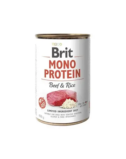 BRIT Mono Protein Beef & Rice 12x400 g vita si orez pentru caini, hrana monoproteica