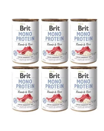BRIT Mono Protein Lamb & Rice 6x400 g miel si orez, hrana monoproteina caini
