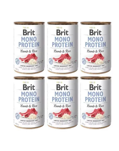 BRIT Mono Protein Lamb & Rice 6x400 g miel si orez, hrana monoproteina caini