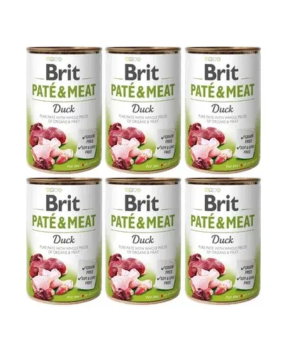 BRIT Pate&Meat duck 6x400 g pate cu rata pentru caini