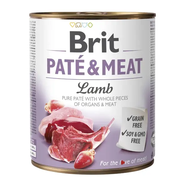 BRIT Pate & Meat, Miel, conservă hrană umedă fără cereale câini, (pate cu bucăți de carne), 800g