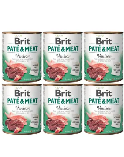 BRIT Pate&Meat venison 6 x 800 g Conserva pentru caine, cu vanat