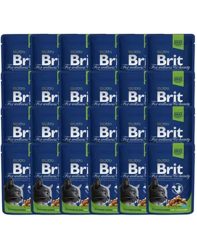 BRIT Premium Adult sterilised set hrana umeda pisici sterilizate, cu pui 24 x 100 g