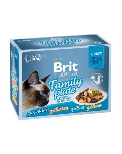 BRIT Premium by Nature Cat Delicate Fillets in Gravy Family Plate 24x85 g hrană umedă pisici adulte, fileuri în sos