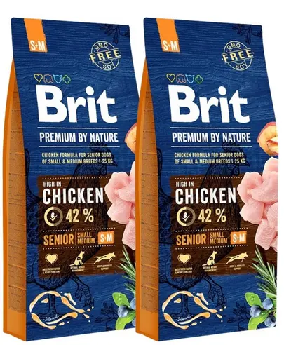 BRIT Premium By Nature Senior Small Medium S+M Hrana uscata pentru caini senior de talie mica sau medie 30 kg (2 x 15 kg)