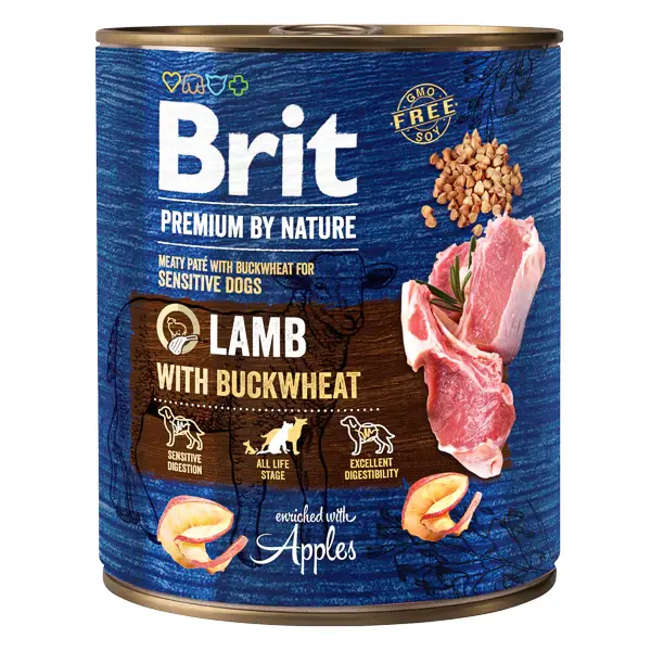 Brit Premium by Nature Sensitive Conservă pentru câini, Miel cu hrişcă 800g