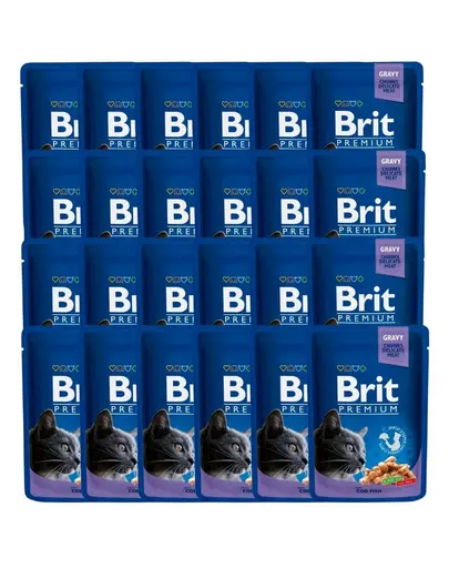 BRIT Premium Cat Adult Cod Fish cod in sos plic hrana pentru pisici 24x100g