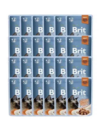 BRIT Premium Cat Fillets in Gravy 24x85 g hrana umeda pisici, curcan in supa