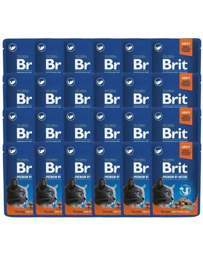 BRIT PREMIUM Pouch Salmon Sterilized 24x100g Hrana umeda pisici sterilizate, cu somon
