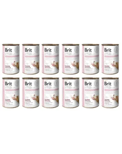 BRIT Veterinary Diet Hypoallergenic Salmon&Pea pentru caini cu alergie 12x400 g hrana dietetica