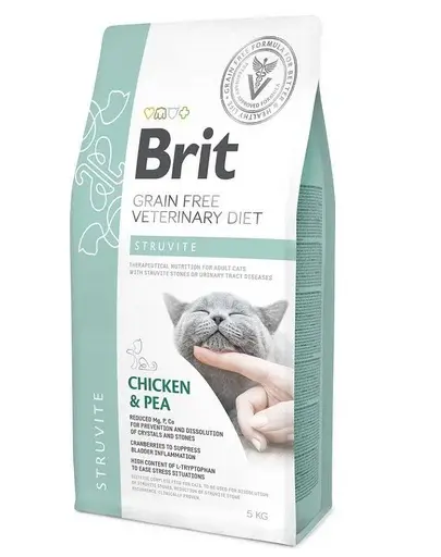 BRIT Veterinary Diets Cat Struvite Dieta veterinara pentru pisici adulte cu afectiuni ale tractului urinar inferior 5 kg