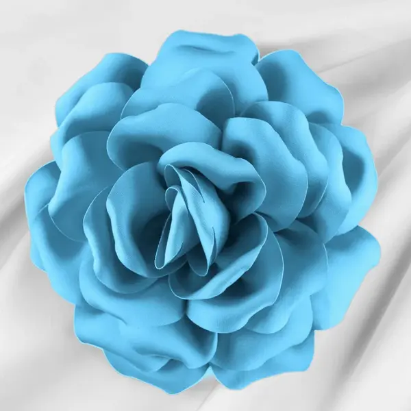 Brosa floare albastru intens cu diametru de 15 cm, cu clips pentru par