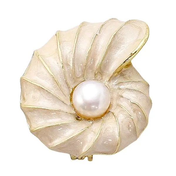 Brosa Ocean Spiral cu Perla Naturala