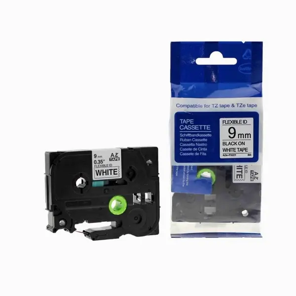 brother Banda compatibila Brother TZ-FX221 / TZe-FX221, 9mm x 8m, flexi, text negru / fundal Alb