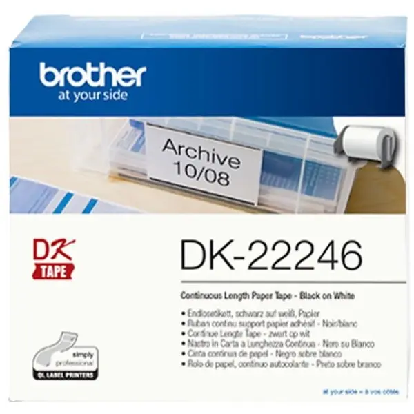 brother Banda continua etichete, Brother, Compatibila DK-22246, 103 mm, 30.48 m, Alb