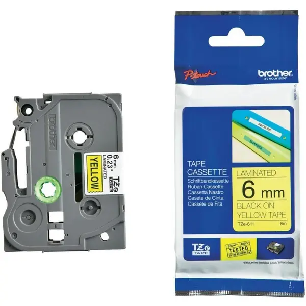 brother Banda de etichete Brother TZE611 P-Touch