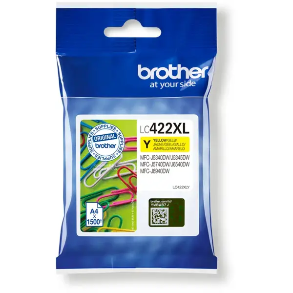 brother Cartus cerneala Brother LC422XLY, Galben, 1500 pagini