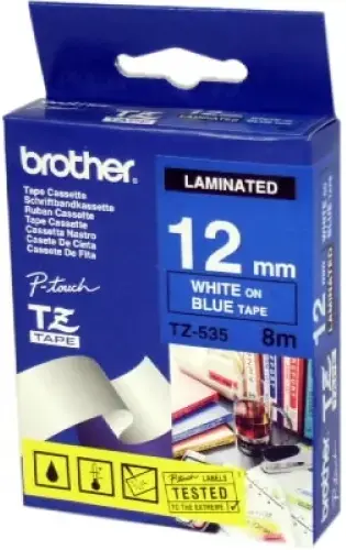 Brother Etichete TZ535 12mm (alb/albastru)