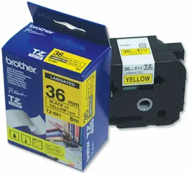 Brother Etichete TZ661 36mm (negru/galben)