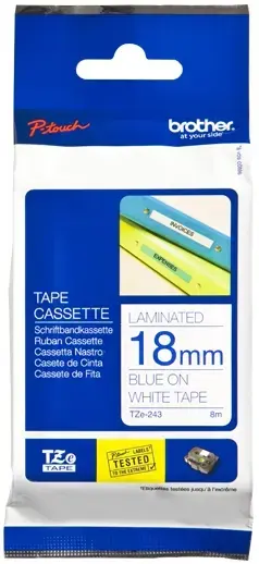 Brother Etichete TZE243 18mm (albastru/alb)