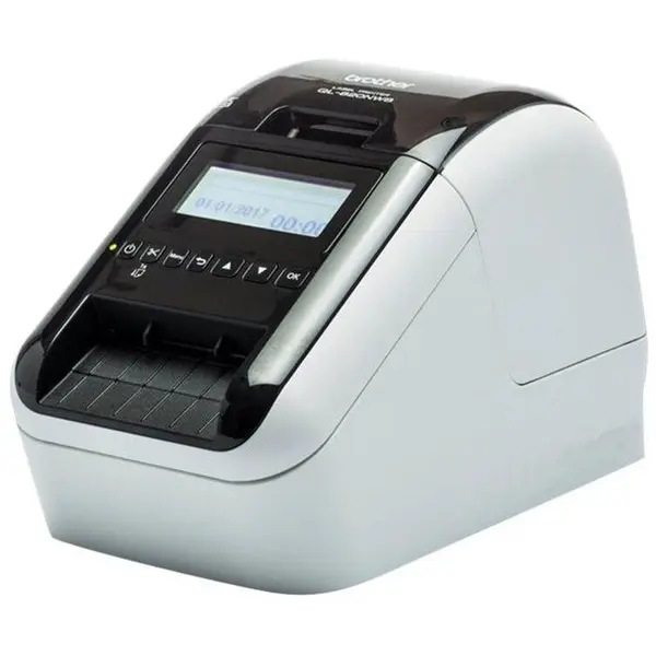 brother Imprimanta de etichete Brother BROTHER QL-820NWBC, cu Wi-Fi, Ethernet, Bluetooth, AirPrint si afisaj LCD, Gri