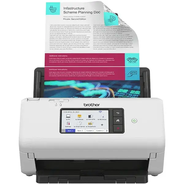 brother Scanner Brother ADS-4700W, Format A4, Duplex, USB 3.0, Retea, Wi-Fi