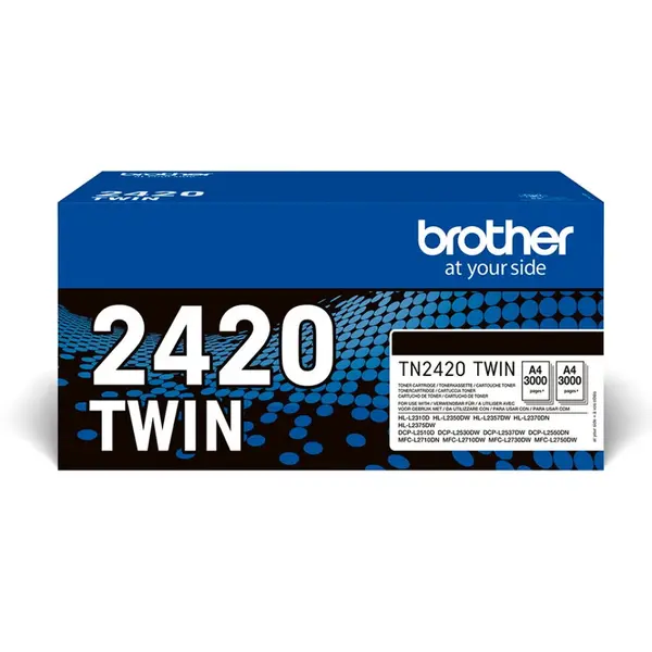 brother Toner original Brother TN-2420TWIN, Negru, pachet dublu, compatibil cu seriile DCP, HL si MFC