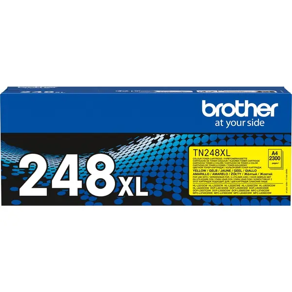 brother Toner original Brother TN-248XLY, Galben, 2.300 de pagini, compatibil cu seriile HL, MFC si DCP