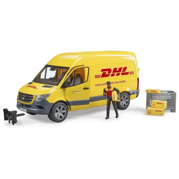 BRUDER Mercedes Benz Sprinter DHL cu sofer, Bruder 02671